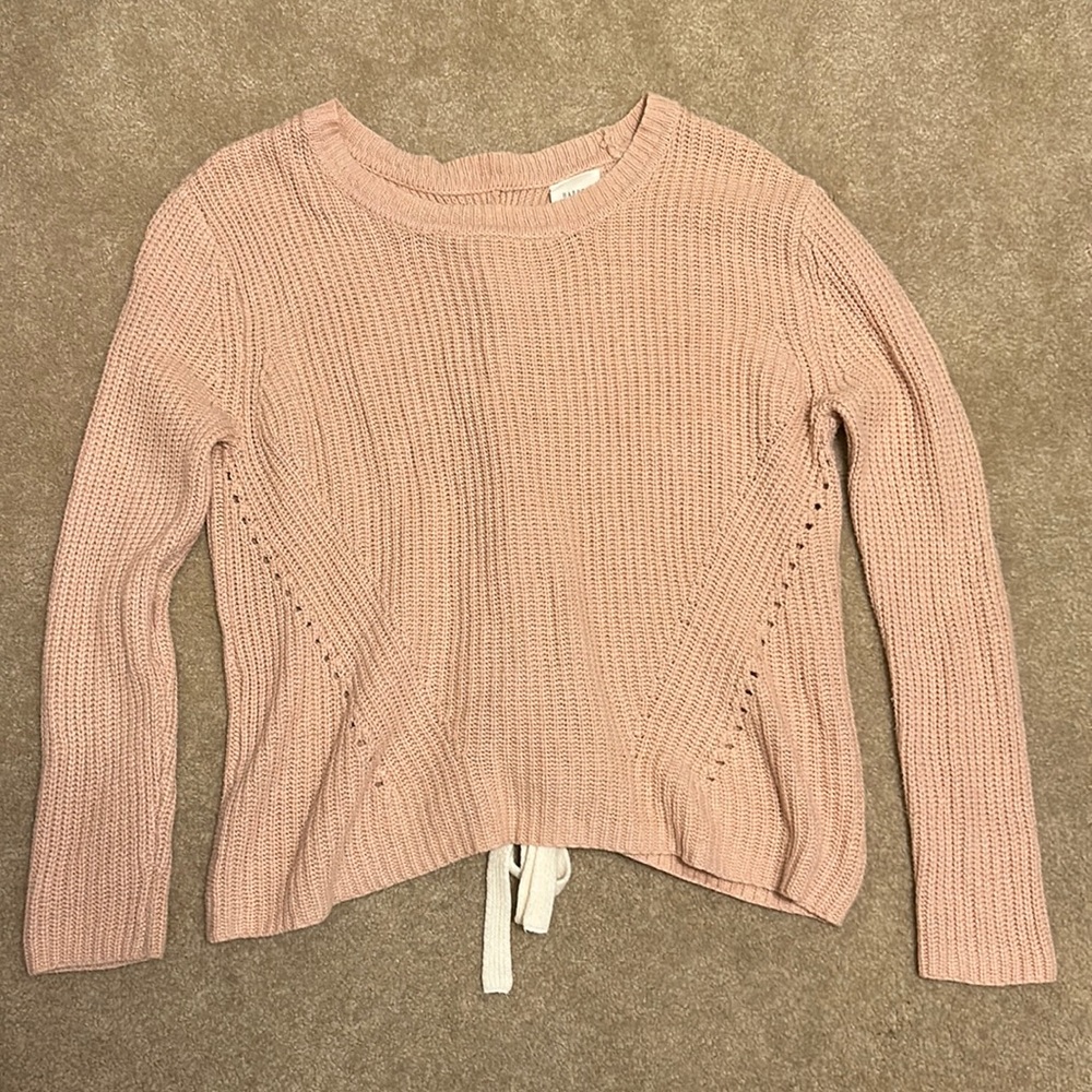 Blush Pink Tie Sweater Harper Heritage